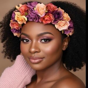 Stunning Handmade Pink Pastel Spring Rose Goddess Flower Crown.